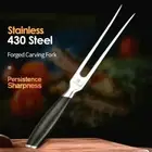 Forged Carving Fork Knife Set German Stainless Steel Premium Wood Handle Slicing
