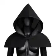 COS Costume Medieval Hooded Cloak Black Halloween Role-playing Death Cloak