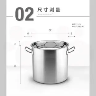 【ZEBRA 斑馬牌】304不鏽鋼深型魯桶 雙耳湯鍋 25.7L(32X32cm 營業用大容量)