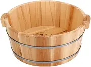 KELUNIS Foot Soak Tub Foot Bathtub Solid Wood Basin, Feet Soaking Wood Bucket Household Pedicure Washing Home Supplies,Large