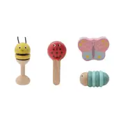 4pc Kaper Kidz Wooden Spring Insect Kids/Toddler Interactive Music Toy Set 18m+