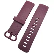 Silicone Sport Wristband for Fitbit Charge 3/4 Small Straps Matte Wine Red