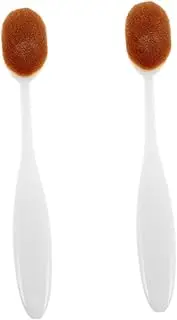 WOFASHPURET 2pcs Set Foundation Makeup Brush Set Top Brushes for Liquid Powder Application Ergonomic Long Handle Durable Bristles for Buffing Blending