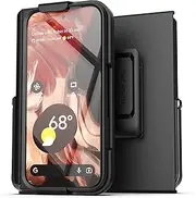 Encased Belt Case for Google Pixel 9 Pro Fold with Holster Clip (Slimshield Series) Durable Kickstand Case with Hinge Protection & Built-in Exterior Screen Protector (Black)
