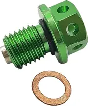 M12x1.5 Oil Drain Plug Bolt Screw Compatible with YZ 125 250 250X 80 100 400 400F 465 490 WR 250R 250X 200 500 YZF R25 R3 MT 03 25(Green)