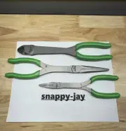 Snap-on Tools USA NEW GREEN 3pc Plier & Cutter Lot Set - 61CF - 911ACF - 312CF