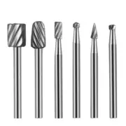 6Pack Carbides Burr Set Head Die Grinder Bit for DIY Woodworking Metal Carving
