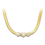 1-Carat Genuine Topaz Herringbone Daughter Necklace