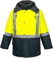 Huski K8044 Reflective Waterproof Freezer Jacket Yellow/Forest Green, Small