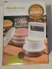 Cooks Works 4 Hamburger Patty Maker. BPA Free, Dishwasher Safe