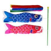 Japanese Windsocks Koinobori Koi Nobori NYLON Carp Fish Streamers Kit Flag Set