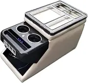 Arm Storage Box for P&eugeot for Traveller 2016+ Armrest Storage Box Car Armrest Box with USB Cup Holder Atmosphere Light(No Wireless Charge 6)