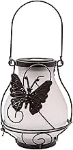 Solar Lantern Outdoor Hanging Garden Light Solar Power Butterfly Flame Lamp Lantern Waterproof Garden Ornament Outdoor Decoration for Porch,Yard Courtyard,Table, Lawn, Patio