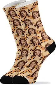 [Caihoyu] Custom Face Novelty Crew Socks Men Women Personalized Funny Novelty Crew Socks Boys Girls Running Novelty Gifts