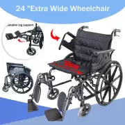 24’’Wheelchair Self Propelled Folding Lightweight Transit Travel Wheelchair 55cm