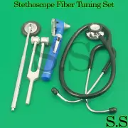 Blue ENT Mini Otoscope+ Tuning Fork +Babinski Hammer Diagnostic Examination Set