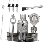 Cabilock 1 Set Stainless Steel Cocktail Shaker Kit Essential Beverage Mixing Tools for Bartenders Easy to Use and Store for Cocktails Milk Tea and Mixing
