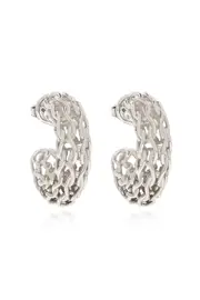 Hollow-out design earrings One size White