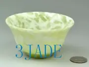 3 7/8" Hand Carved Natural Cloudy Xiu Jade / Serpentine Bowl / Cup