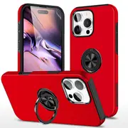iPhone 16 Pro Max Comprehensive Protection Case Cover with Magnetic Ring Holder: Anti-Shock, Anti-Falling - Red