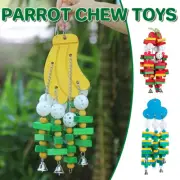Natural Wooden Parrot Chew Toy Durable Hanging Bird Toys forSmall and Large Bird