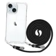 Strap Case Crossbody Rope, Anti-Shock Cell Cover with for iPhone 15 Plus clear