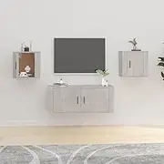 Wall Mounted TV Cabinets 2 pcs Concrete Grey 40x34.5x40 cm,TV mounts & TV Units 18.58KG-816649