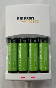 Amazon Basics Battery Charger AA/AAA Batteries Travel Adapters w/Batteries