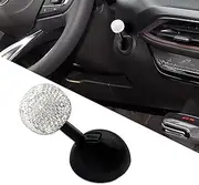 PACLVIO Car Push to Start Button Rocker, Engine Start Stop Button Cover, Decorative One-Button Start Rhinestone Ball-bar Rocker Joystick, Car Accessories Start Button Lever for Most Vehicles (White)