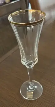 Mikasa Jamestown Gold Rim Crystal Stemware Wine Glass 9” Goblet ￼new With Tags