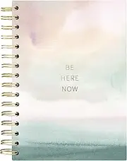 Graphique Hardbound Spiral Journal | Be Here Now Calming Watercolor Design | Premium Paper | Notebook | Diary | Lists | Record Month and Date | Great Gift | 160 Ruled Pages | 6.25” x 8.25”
