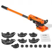 VEVOR Pipe Tube Bender, 3/8" to 1" OD Manual Pipe Tube Bender with 7 Bending Dies, 180 Copper Aluminum Pipes Bending Tools for HVAC Air Conditioning