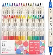 36 Colors Dot Paint Acrylic Paint Pens, Acrylic Paint Markers Dual Tip (Fine 1mm + Dot 5mm), Acrylic Markers for Fabric, Canvas, Rock, Glass, Wood, Paper, DIY, Dot Markers for Adults