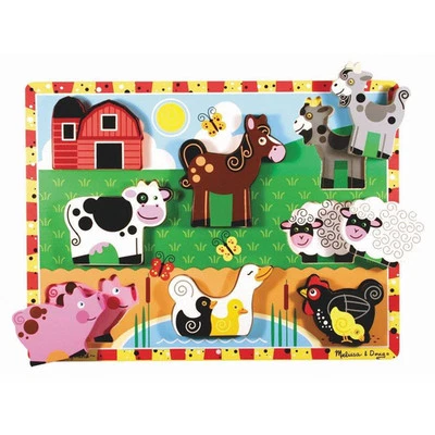 BRAND NEW MELISSA & DOUG - FARM CHUNKY PUZZLE - GREAT GIFT IDEA