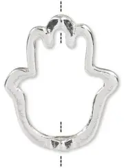 2 Silver Plated Pewter 25x21mm Hand Frame Bead Holders Fits Up to 12.5mm Bead