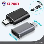 2 PCS USB 3.1 Type-C Male to USB-A Female Adapters OTG Data Sync Fast Converter