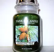 Yankee Candle Christamas "SPARKLING PINE" Festive ~ Large 22 oz.~WHITE LABEL~NEW