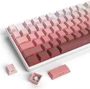 Fogruaden PBT Gradient Pink DoubleShot Shine Through Cherry Profile 133 Keys Minimalist Style Keycaps Set for Cherry Gateron MX Switches Mechanical Keyboard