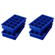 4pc Tovolo Silicone Perfect Cube Ice Maker Tray Set Kitchen Barware Blue