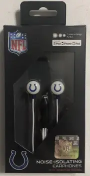 New NFL Noise-Isolating Earphones Indianapolis Colts (iPod iPhone iPad)