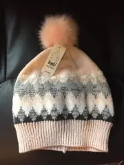 New York & Company Pink Pompom Beanie NWT