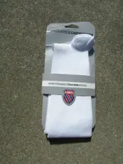 K-Swiss White Tall Performance K-Wick Racing Socks Graduated Compression 9-11
