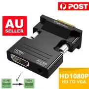 HDMI Female To VGA Male Converter Video Adapter Converter Audio HD 1080P AU