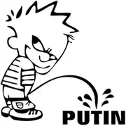 [Creative Concept Ideas] Pissing On Putin Calvin Funny CCI Decal Vinyl Sticker|Cars Trucks Vans Walls Laptop| Black |5.5 x 5.4 in|CCI2860
