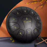 Steel Tongue Drum 10 Inch 11 Notes Percussion Instrument with Drum Mallets Carry