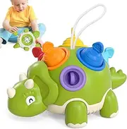 Baby Toys for 1 Year Old, Montessori Toys for Toddlers, Baby Sensory Toys for Toddler, Dinosaur Sensory Toys Early Educational Travel Toys for Boys Girls（Green）