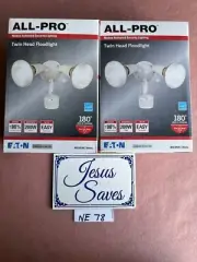 2- Halo 180-Degree White Twin Head Motion Activated Outdoor Flood Light MS185W