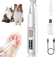Dog Paw Trimmer with LED Light, 18 mm Widen Blade, Low Noise Dog Hair Trimmer, LED Display, Fully Waterproof, Rechargeable Clipper for Dogs Cats Trimming Paws, Eyes, Ears, Face, Rump