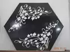 18'' Black Marble Table Top Antique Design Inlay Work Dining Table Top Handmade