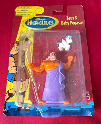 NEW Vintage Disney HERCULES Zeus & baby Pegasus Mattel Toy Action Figure Sealed